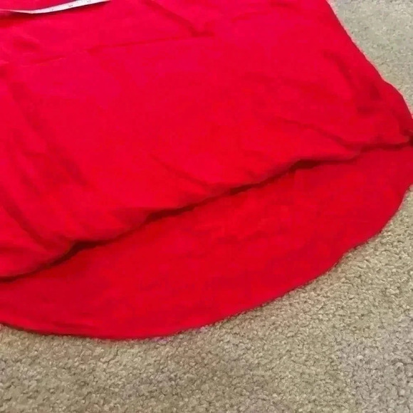 Gibson Women’s Large Tank Top Ruffle Holiday Patriotic Cherry Red Gauze Flowy - Picture 9 of 10